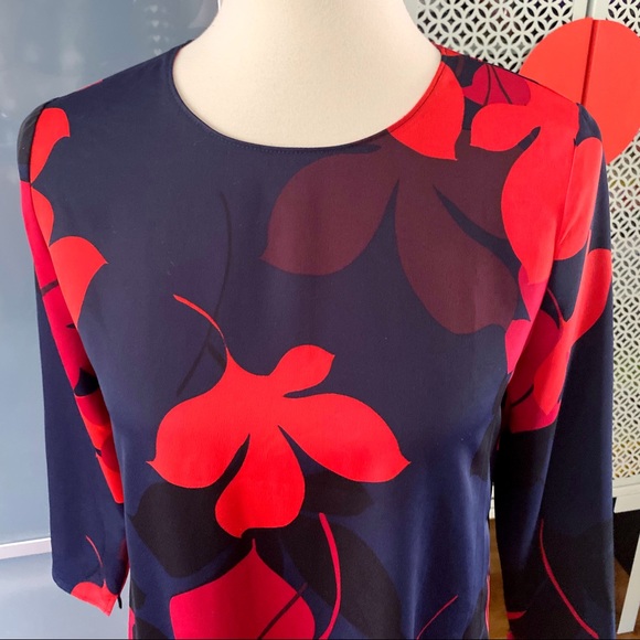 Halogen Long Sleeve Button Back Ruffle Hem Dress - Picture 3 of 12